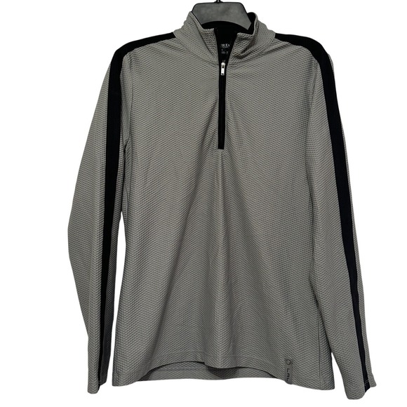 Lauren Ralph Lauren Tops - LRL Lauren Active Ralph Lauren Women's Sz Medium Gray Waffle 1/4 Zip Pullover